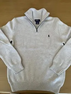 美品 Ralph Lauren コットンハーフジップセーター L（150）