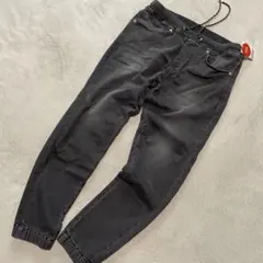 BAYFLOW ブラックデニムジョガーパンツ 伸縮性あり未使用タグ付きLサイズ