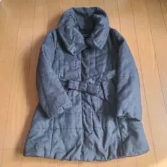 120センチ　コムサイズム　リボン　コート　使用感あり　グレーチェック