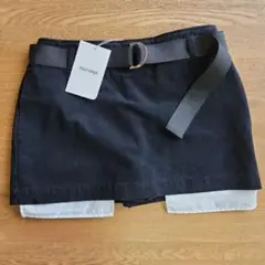 FIG&VIPER ブラック インナー付きミニスカート サイズF　ベルトあり