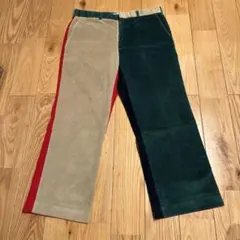 70s 80sコーデュロイ パンツベージュ 緑 赤　ネイビー 1