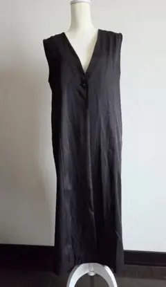ロングベスト　黒　L
