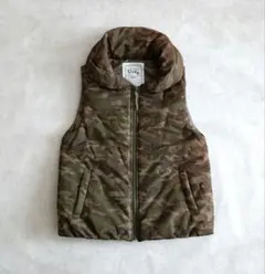 AS KNOW AS Pinky カモフラデザイン　ダウン風中綿ベスト