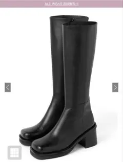 スクエアトゥロングブーツ