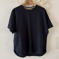 自由区　洗える　ハイカウント半袖 Tシャツ　ラグラン　ネイビー　46のサムネイル