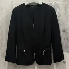 フォクシーニューヨークのノーカラージャケット 黒 ダブルジッパー　38 2026年最新】FOXEY NEW YORK レディース ノーカラージャケットの人気