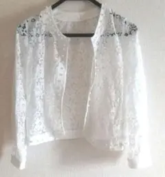 匿名発送　レディース　羽織　レース　花柄　ボレロ　カーディガン