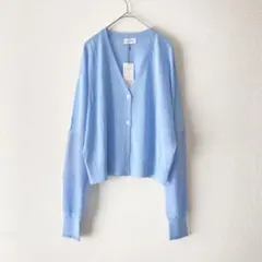 【新品タグ付き】hcae シアー カーディガン ブルー