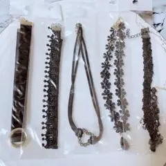 新品 チョーカー 5個セット ブラック ゴシック ベルベット レース ネックレス