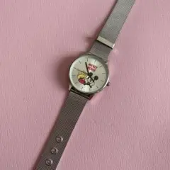 時計　ミッキー　シルバー