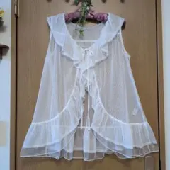 【早い者勝ち/新品】axes femme ドットチュールレースブラウスベスト