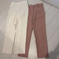 スラックス S ２本セット GU 白 ホワイト ピンク