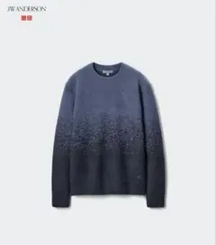 【新品】UNIQLO スフレヤーングラデーションクルーネックセーター BLUE