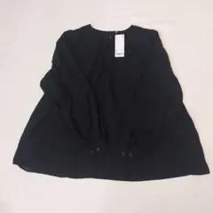 新品タグ付　UNIQLO　レーヨンジョーゼットボリュームブラウス　L　卒業式