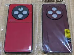 スマートフォンケース 2点セット レッド ブラウン