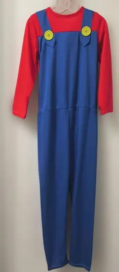 子供用青赤オーバーオールコスチューム