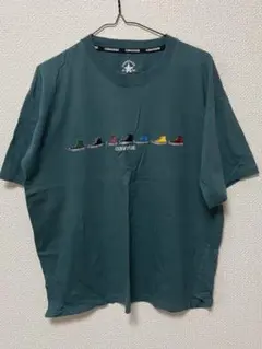 CONVERSE スニーカー刺繍 Tシャツ ダークグリーン