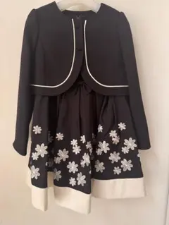 petit main プティマイン 花刺繍 ワンピース