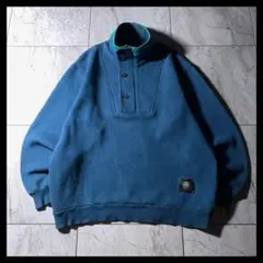 80s 90s McGREGOR ハーフジップ 短丈 スウェット ブルー M