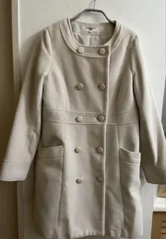 NATURAL BEAUTY BASIC ウールコート オフホワイト　L