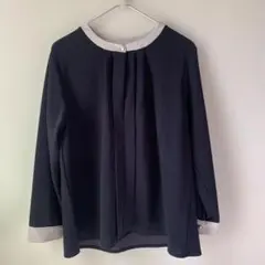 新品・未使用。HK WORKS LONDON バイカラー ネイビー ブラウス