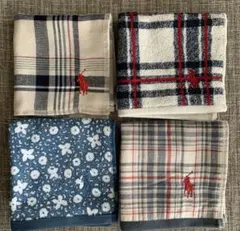 ラルフローレンハンドタオル　ガーゼハンカチRALPH LAUREN 四枚セット