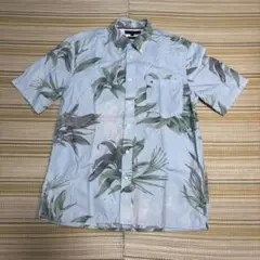 Tommy Hilfiger 半袖シャツ M 水色 葉柄