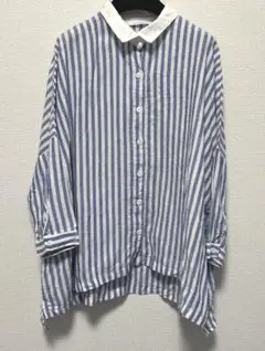 heavenly リネン ストライプ シャツ