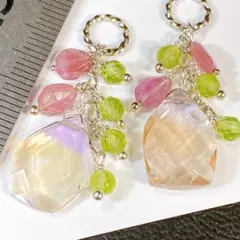 サービス品＊アメトリンとピンクトルマリン・ペリドットの可愛いチャームc16