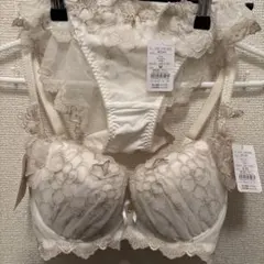 ナルエー/ブラショーツセット/E70.M/ホワイト花柄レース刺繍ラメ