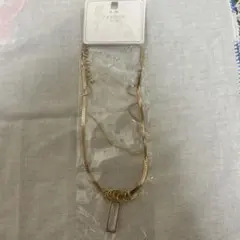 ゴールド チェーンネックレス 長方形ペンダント