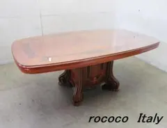 美品■最高級■イタリア■ロココ様式■45万■象嵌細工■ガラス■ダイニングテーブル 美品□最高級□イタリア□ロココ様式□45万□象嵌細工□ガラス