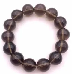 天然石スモーキークォーツ（煙水晶）AAA 14mm玉のブレスレット-1