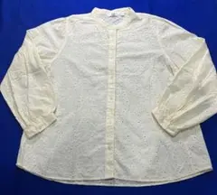 ユニクロ　コットンエンブロイダリーブラウス　イエロー　XL