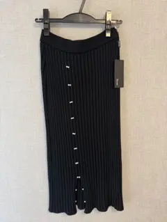 【新品】Rene ルネ パール装飾 リブニット タイトスカート ブラック 36のサムネイル