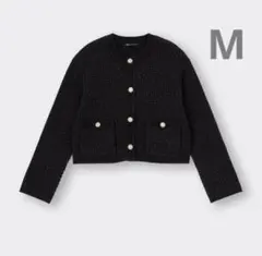 新品未使用タグ付き GU ダブルポケットニットジャケットM ブラック