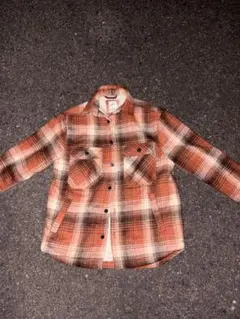 ZARA 裏ボア付き　チェック柄　フランネルシャツジャケット　アメカジ　usa