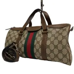 2way GUCCI ミニボストン シェリーライン GGスプリーム グッチ