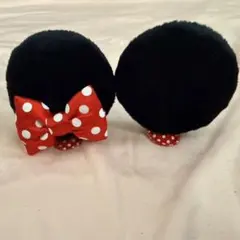 ミニーマウス ヘアピン☆黒 赤水玉