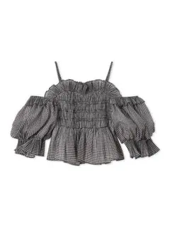 snidel Sustainable ギャザーオフショルブラウス