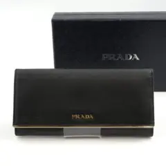 ✨新品未使用✨　PRADA 長財布　サフィアーノ　プレート　アイコン　折り財布