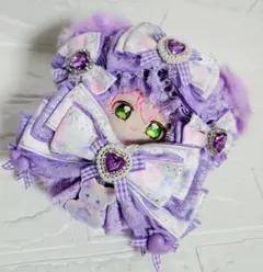 即購入不可フォロワー様限定あんスタいつぬいサイズぬい服・豹柄パープルくま