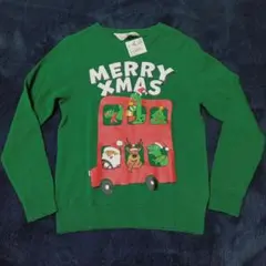 新品　120/130　H&M　コットンセーター　クリスマス　サンタ　トナカイ