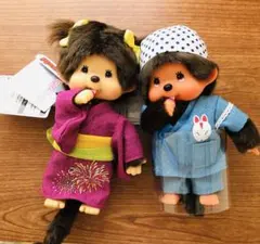 【レア／新品タグ付き】花火じんべぇのモンチッチくん& 花火浴衣のモンチッチちゃん レア／新品タグ付き】花火じんべぇのモンチッチくん& 花火浴衣の