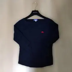 BURBERRY　BLUE　LABEL　刺繍　カットソー　コットン　黒 36