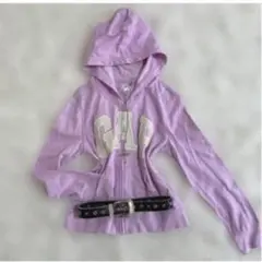 00s y2k GAP フェルトロゴ　ジップアップパーカー　フーディー　海外