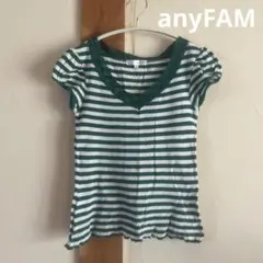 anyFAM ボーダー 半袖カットソー レース
