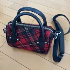 MARY QUANT チェック柄ショルダーバッグ