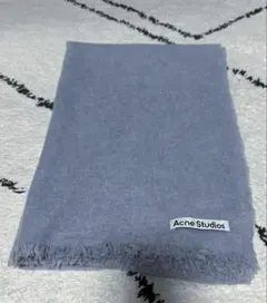 Acne Studios ダークブルー マフラー Acne Studios - Mohair checked scarf - Dark Navy/Black/Blue