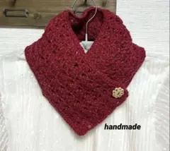 N74編み物　手編み　ネックウォーマー　ショートマフラー　ミニマフラー　スヌード